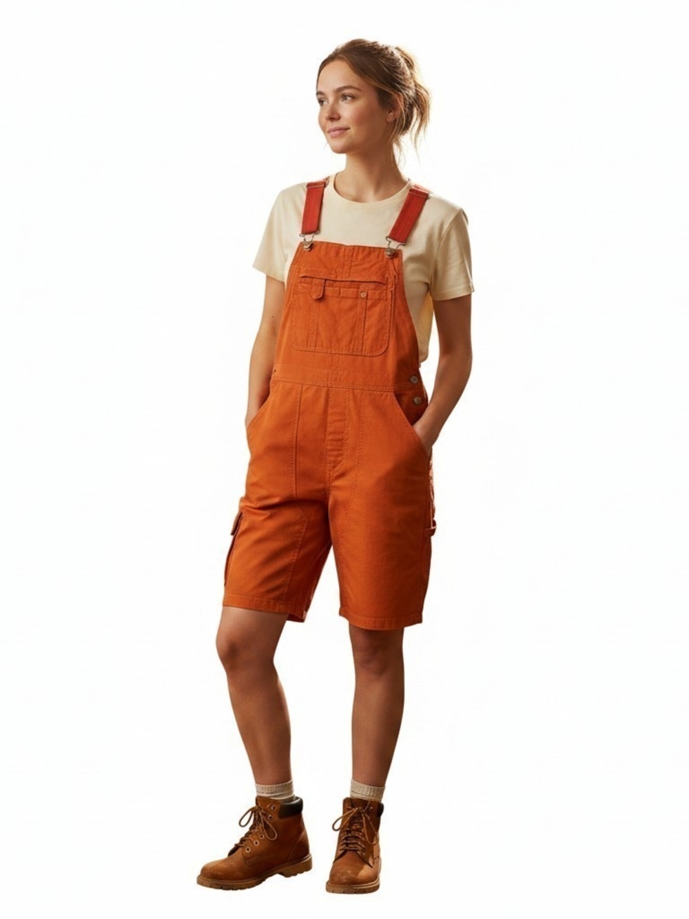 Duluth Trading Co Heirloom Gardening Short Overalls Rust Orange Size Medium